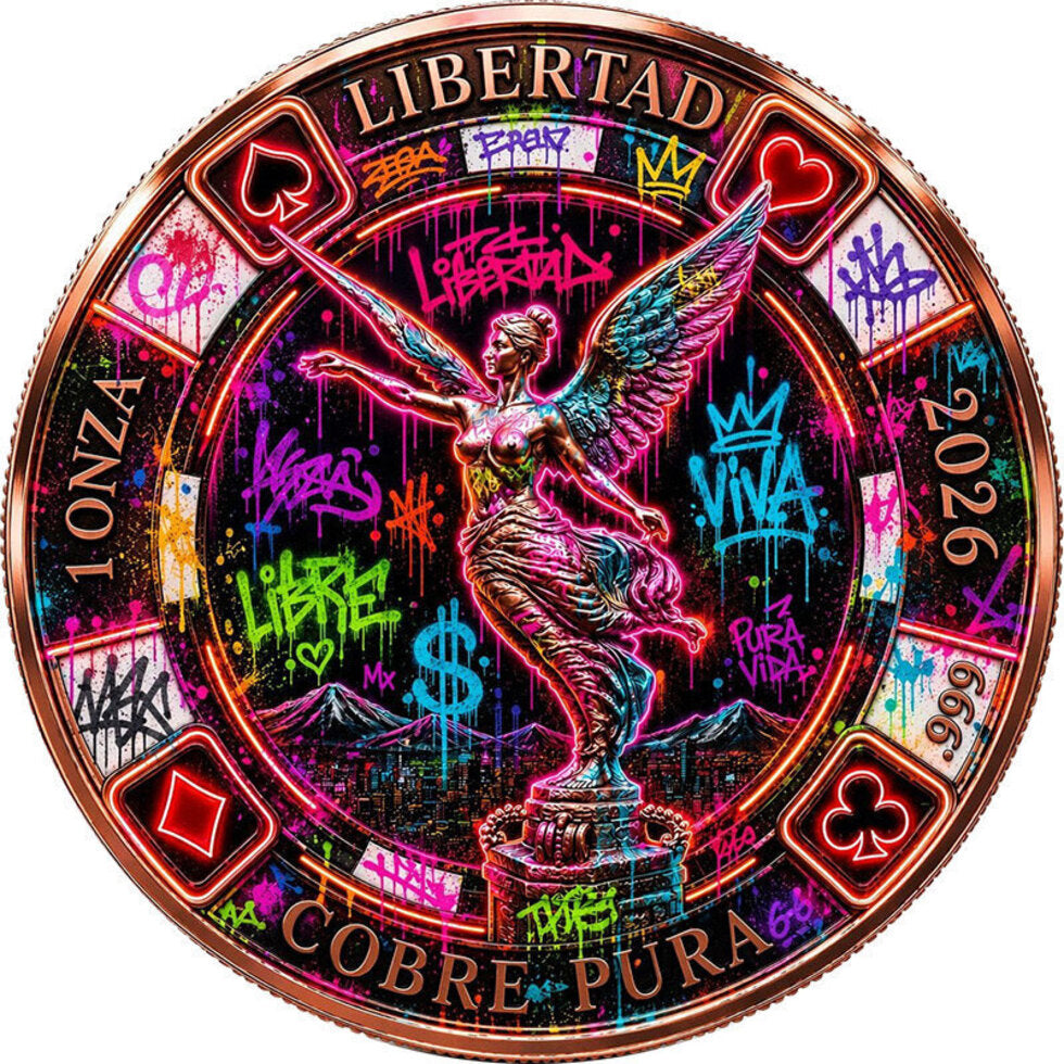 PRE ORDER - Libertad Neon Poker Chip Colorized 1 oz Copper Round