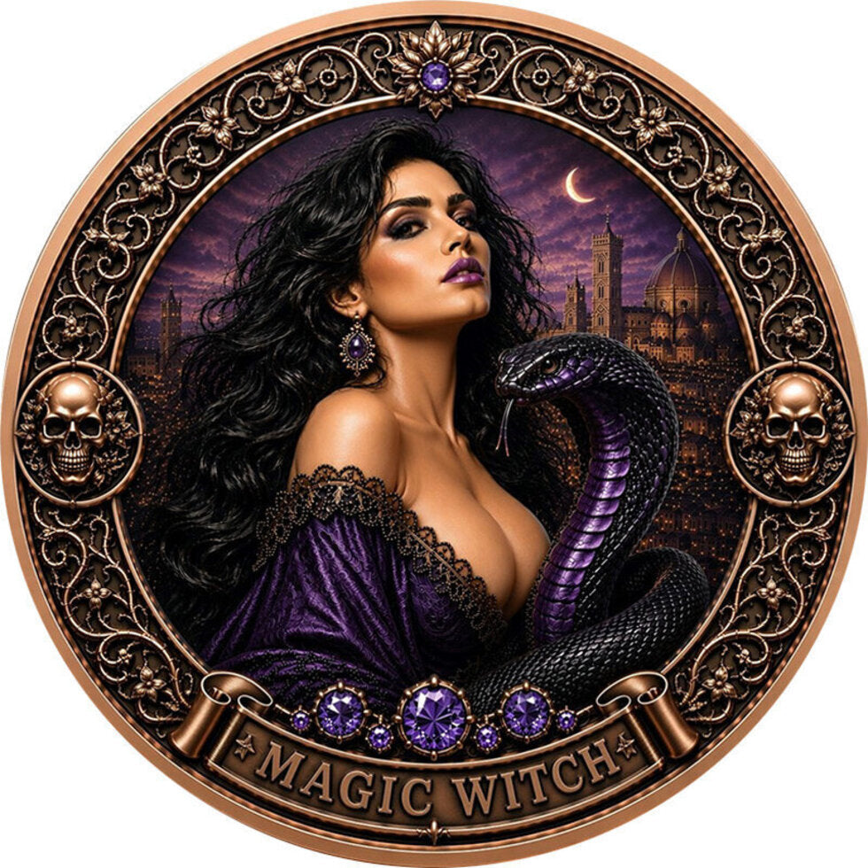 PRE ORDER - Magical Witch Colorized 1 oz Copper Medal