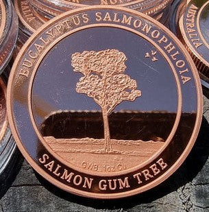 Australian Native Flora & Fauna Series 1 oz copper bullion - SALMON GUM TREE