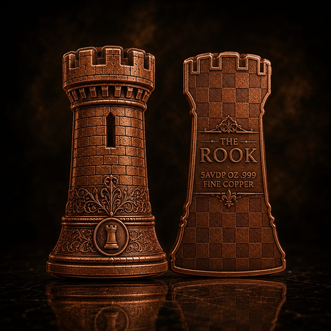 PRE ORDER - ♜ THE ROOK — 5 AVDP OZ .999 Fine Copper Chess-Inspired