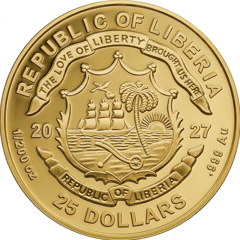 PRE ORDER - YEAR OF THE GOAT 1/200 Oz Gold Coin 25$ Liberia 2026