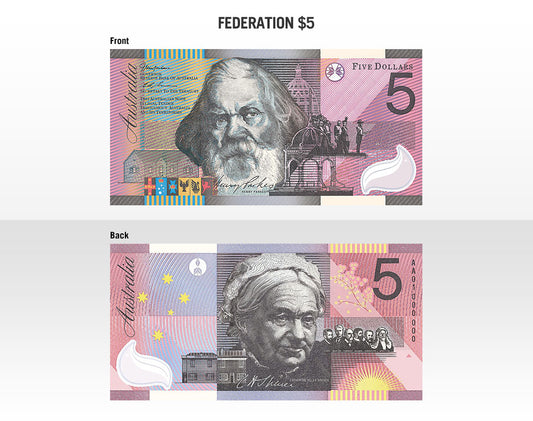 2001 Centenary of Federation polymer $5 banknote - great circulated condition