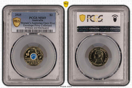2025 Women’s Australian Open Blue Privy mark Envelope PCGS MS69