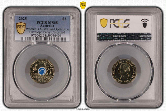 2025 Women’s Australian Open Blue privy mark Envelope PCGS MS68