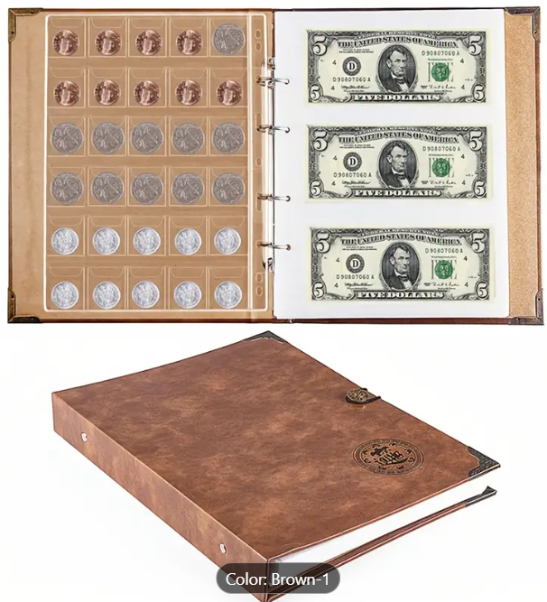 COIN & BANKNOTE ALBUM - brown