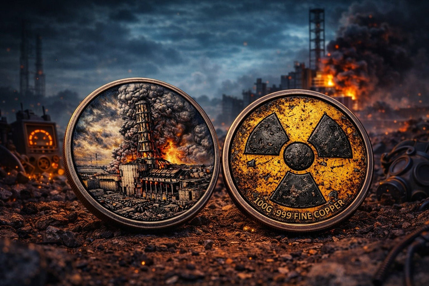 2026 40th Anniversary Chernobyl Disaster 100g Colorized Antique .999 Copper - PRE ORDER NOW