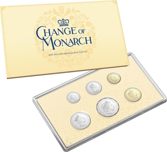 2024 CHANGE OF MONARCH 6 COIN SET FEATURING KING CHARLES III EFFIGY