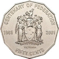 2001 CENTENARY OF FEDERATION - VICTORIA - 50c - CIRCULATED