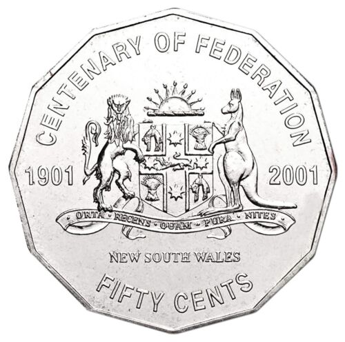 2001 CENTENARY OF FEDERATION - NEW SOUTH WALES  - 50c - CIRCULATED