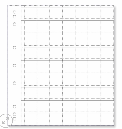 Renniks Coin Sheet 63 Pocket Clear - pack of 10 sleeves with backing sheet CR63