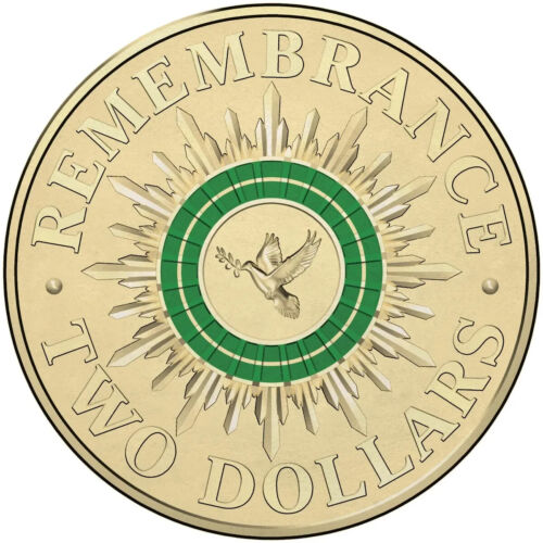 2014 REMEMBRANCE DAY GREEN DOVE $2 CIRCULATED