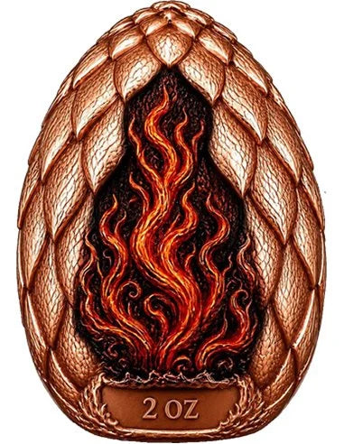 PRE ORDER - DRAGON EGG DOME Fiery Phoenix Shaped HR 2 Oz Copper Medal