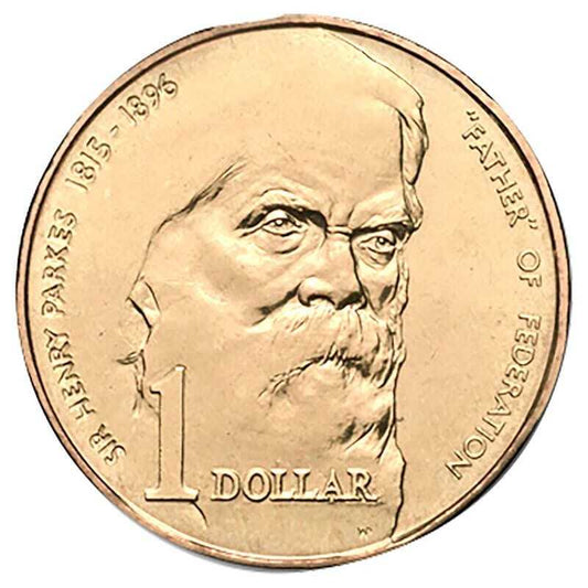 1996 $1 Sir Henry Parkes Coin unc - ex mint set