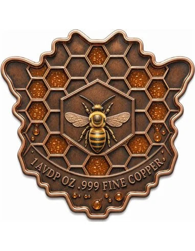 PRE ORDER - Honey Queen Colorized Shaped 1 oz Copper Medal