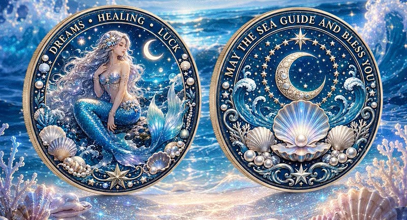 Moon Sea Mermaid Themed Commemorative Coin