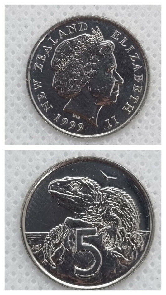 NEW ZEALAND 1999 5c coin