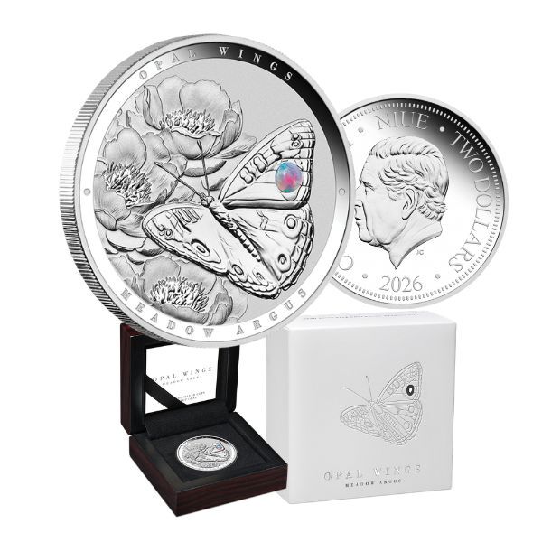 2026 $2 Australian Opal Wings - Meadow Argus 1 Oz Silver Proof Coin