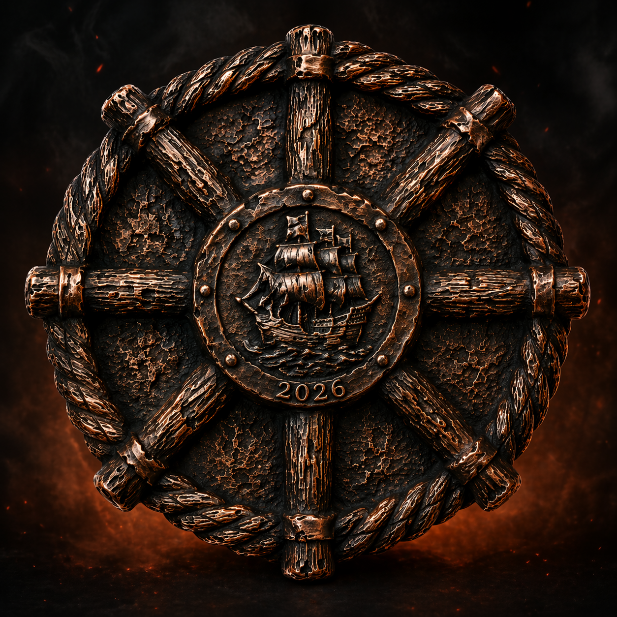 PRE ORDER - 2026 HUGE 10 OZ .999 FINE COPPER "Helm of the Black Pearl" Pirate Collectible with Display Box