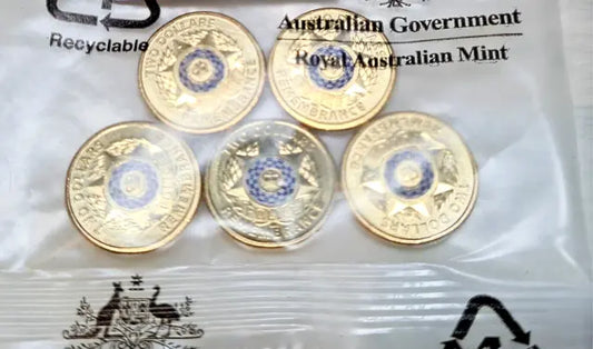 2019 POLICE REMEMBRANCE 5 COIN RAM BAG - $2 UNCIRCLATED