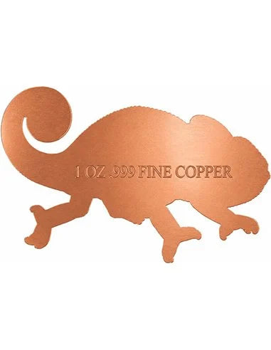 PRE ORDER - RAINBOW CHAMELEON Shaped Colorized 1 Oz Copper Medal