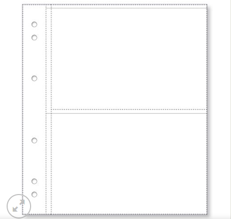 Renniks Banknote Sheet 2 Pocket Clear (pack 10, includes Backing Pages)