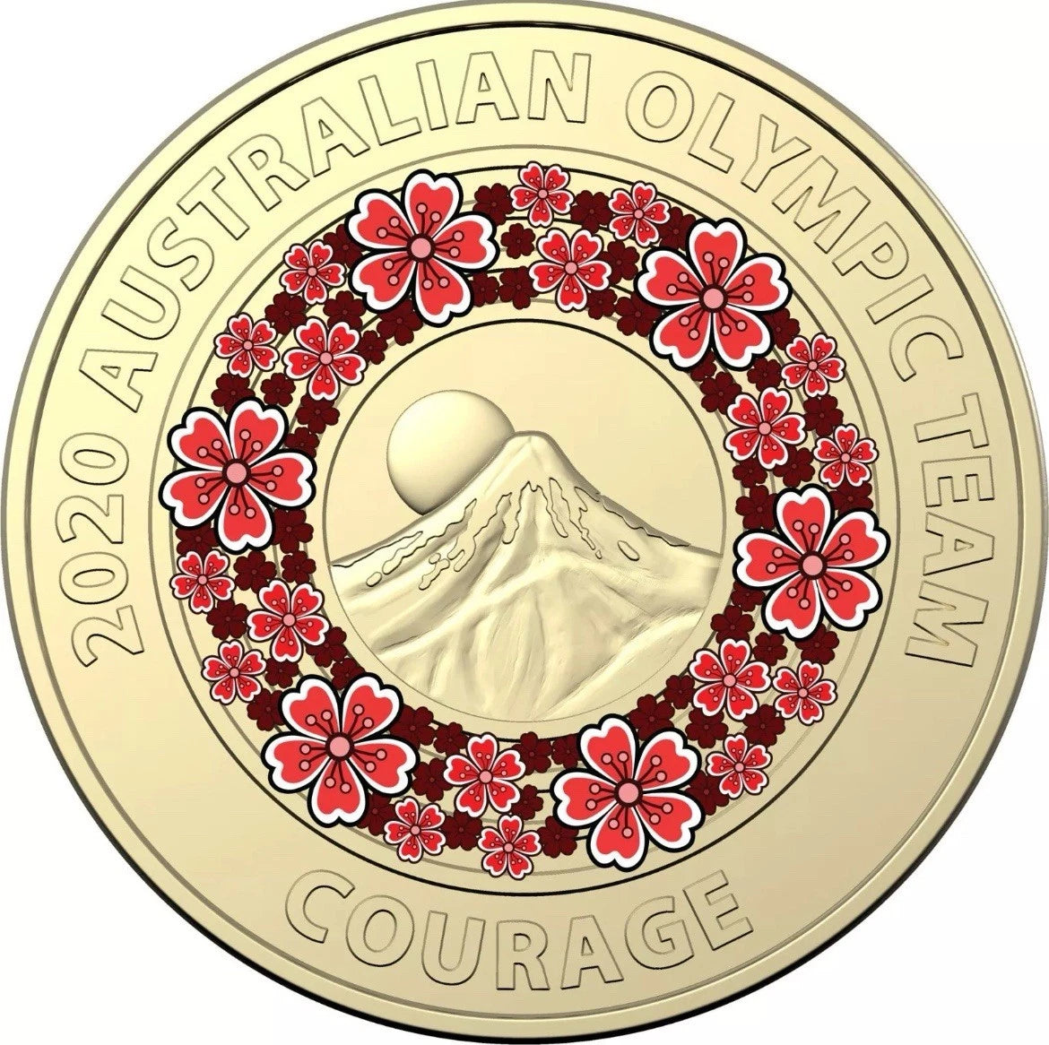 2020 $2 RED TOKYO OLYMPIC GAMES "COURAGE" Circulated