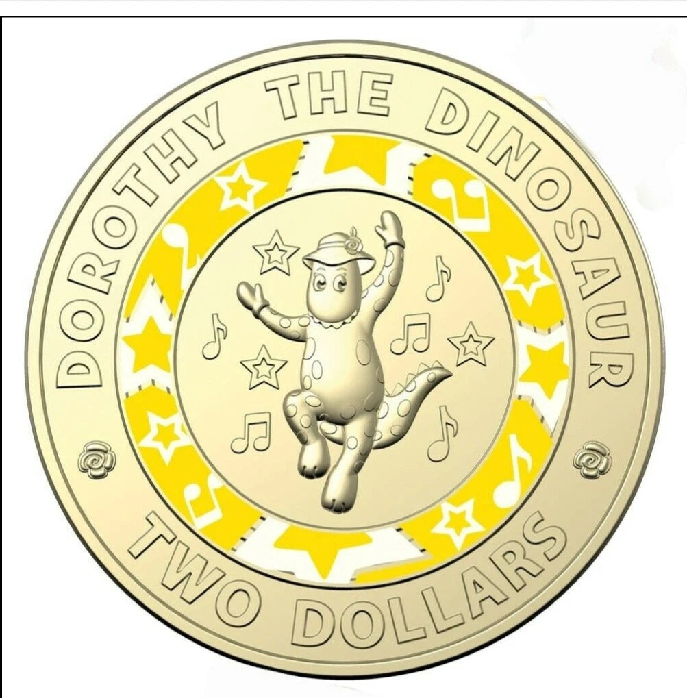 2021 WIGGLES - DOROTHY THE DINOSAUR CIRCULATED $2 COIN