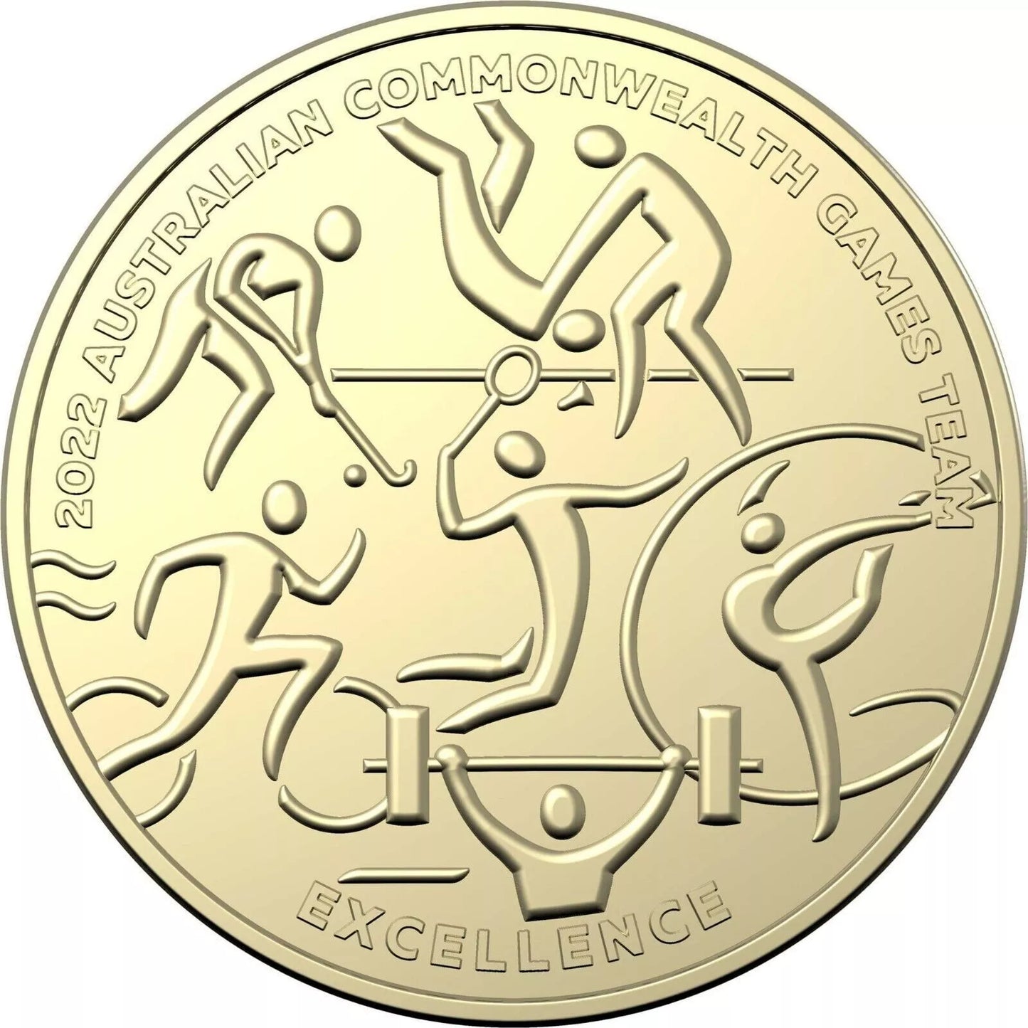 2022 $1 Coin Commonwealth Games Team - EXCELLENCE - unc