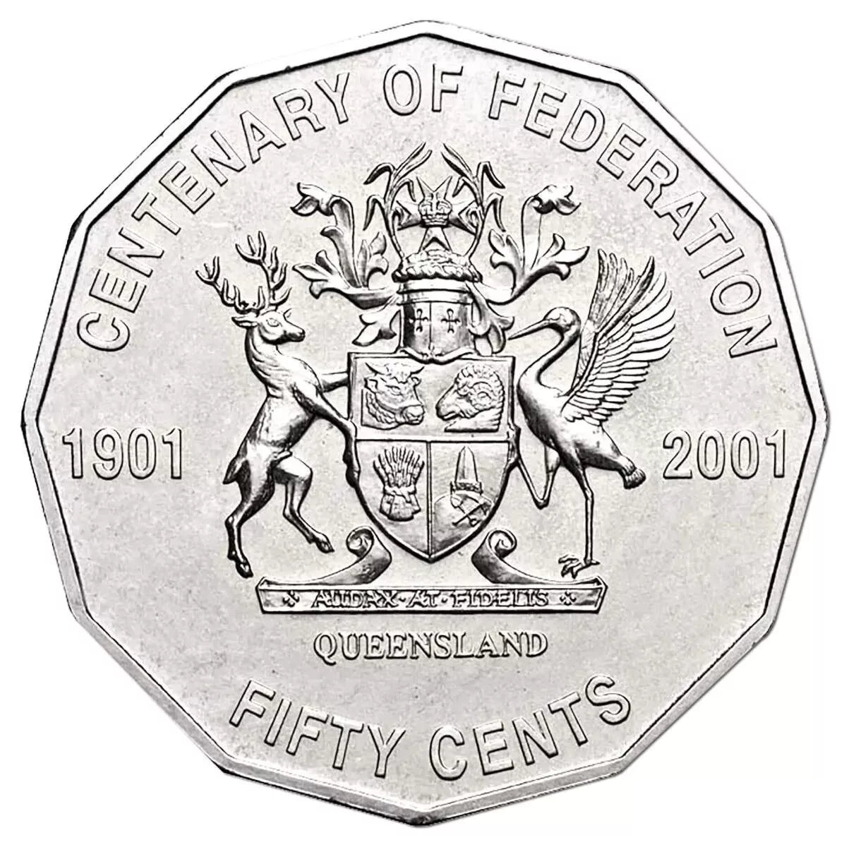 2001 CENTENARY OF FEDERATION - QUEENSLAND - 50c - CIRCULATED
