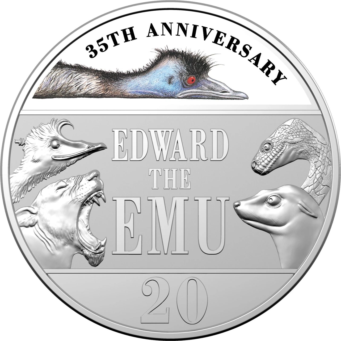 2023 20c coloured uncirculated coin - 35th anniversary of Edward the Emu