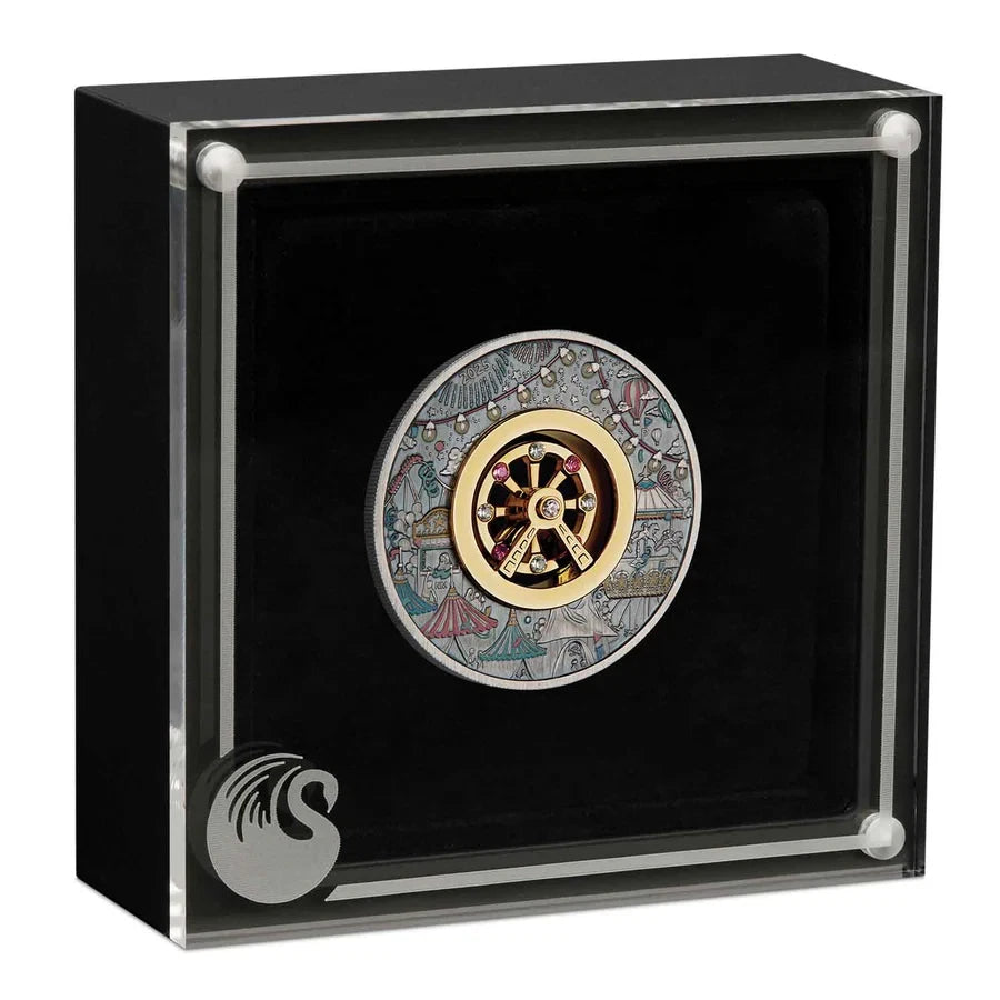 2025 Ferris Wheel 2oz Silver Antiqued Coloured Coin - PERTH MINT