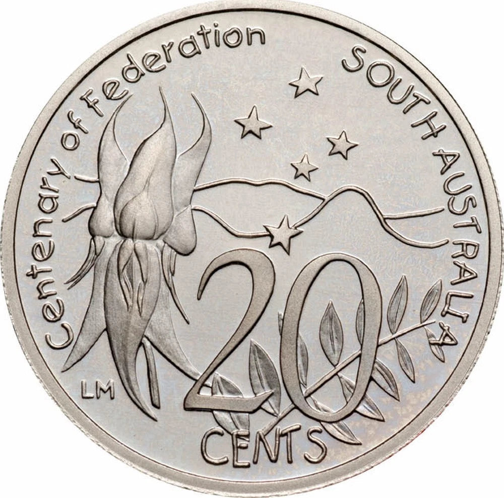 2001 Centenary of Federation 20c circulated - SOUTH AUSTRALIA