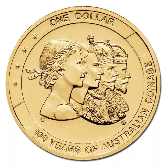 2010 Australia $1 One Dollar Coin 100 Years of Australian Coinage - C-MINTMARK