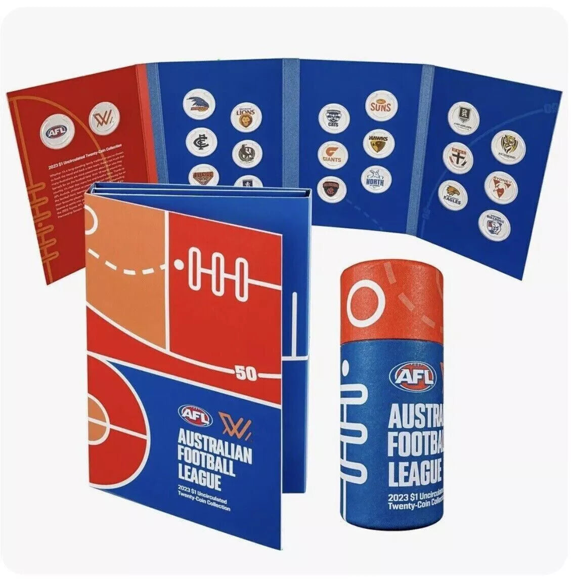2023 $1 AFL 20 Coin Collection in Tube with Folder Season 1