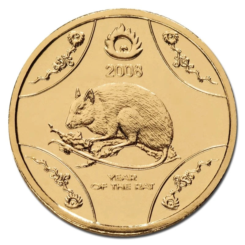 2008 $1 Uncirculate Coin Year of the Rat 'Lunar Series'