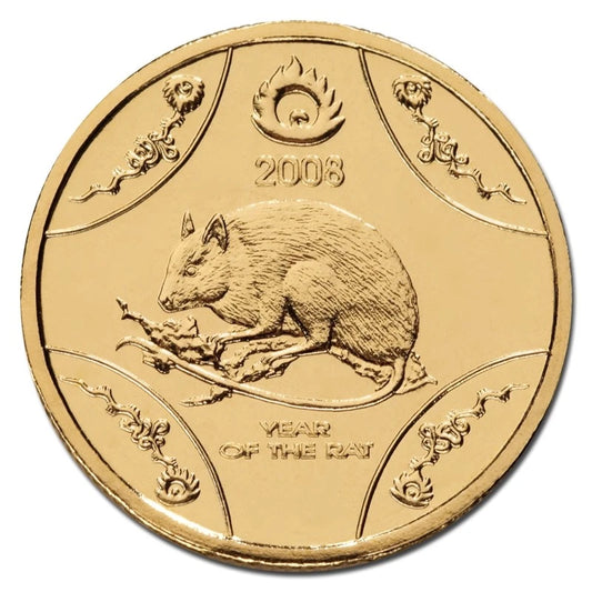 2008 $1 Uncirculate Coin Year of the Rat 'Lunar Series'