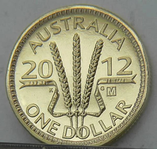 Australia 2012 Dollar Wheat Sheaf privy mark "M"  Unc $1 coin