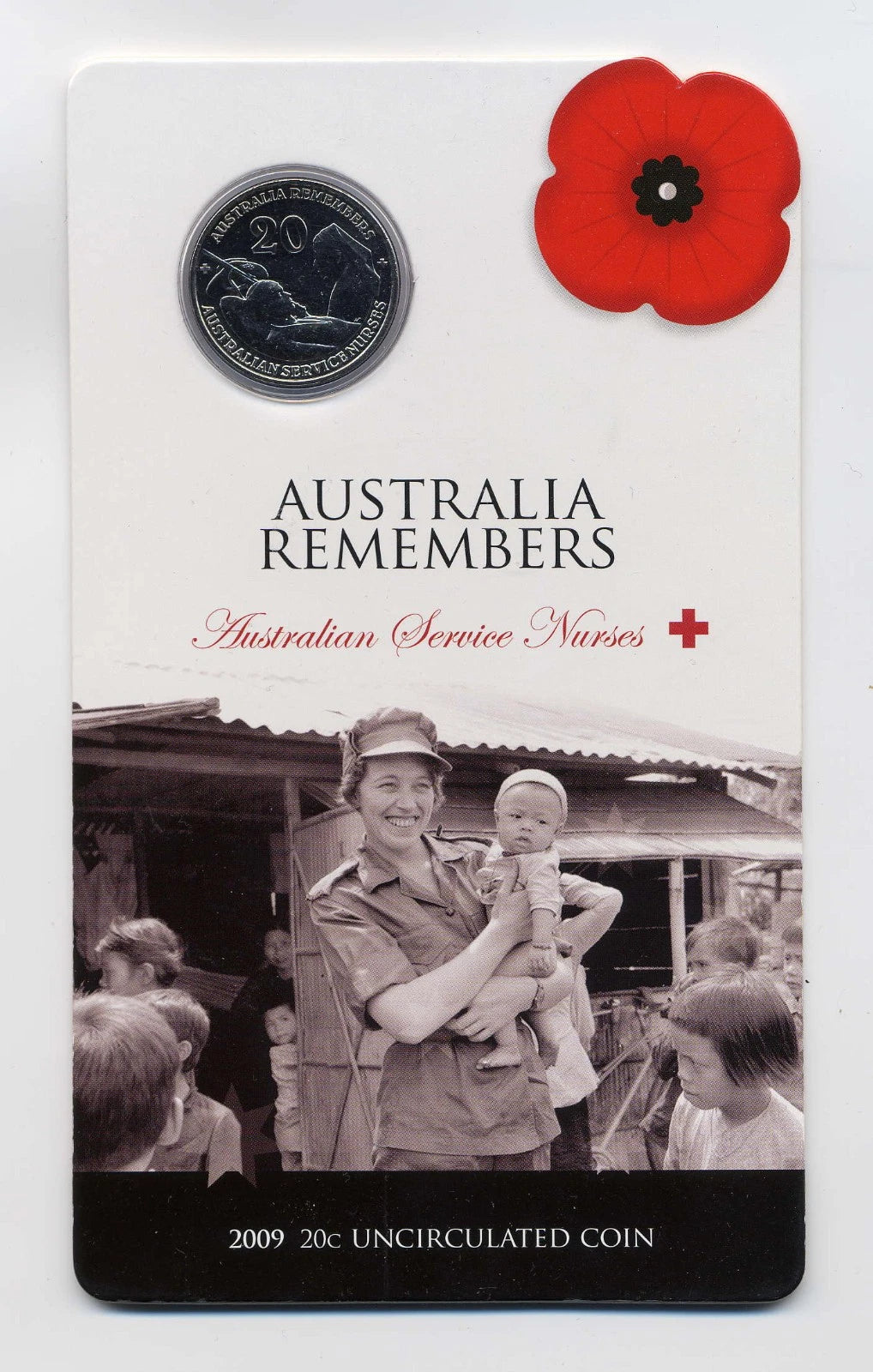 2009 20 Cent Uncirculated Coin: "Australian Services Nurses."