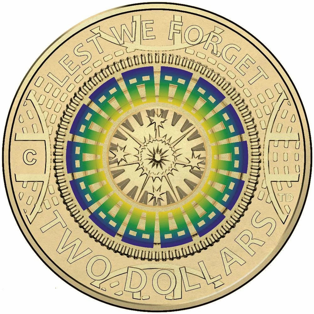 2017 Lest We Forget 'C' mintmark Mosaic uncirculated Coin