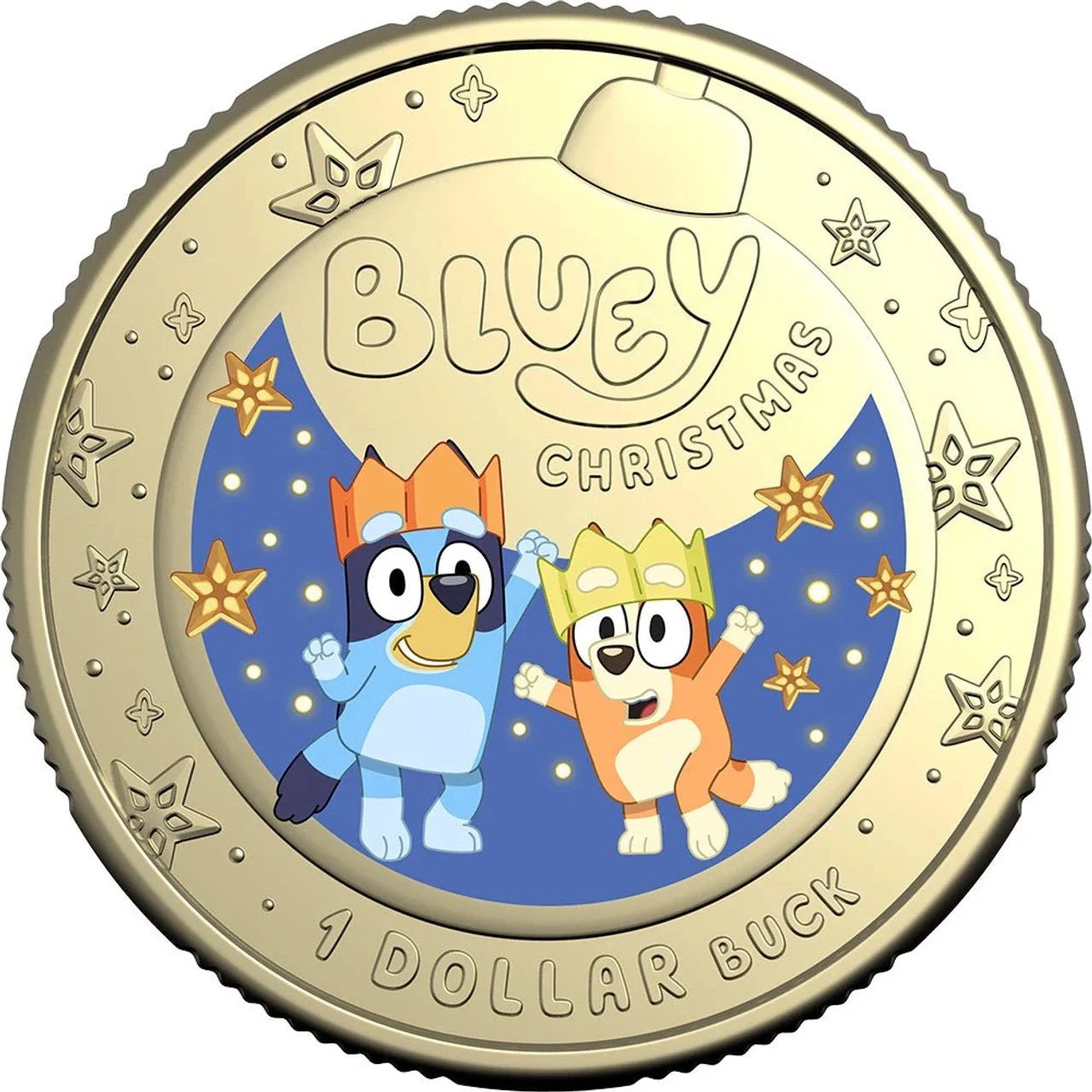 2025 Australia $1 Bluey Coloured Christmas Uncirculated Coin