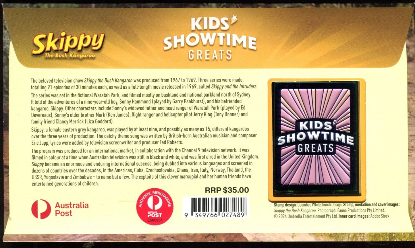 2024 Kid's Showtime Greats (Skippy) Medallion FDC - Surrey Hills PMK