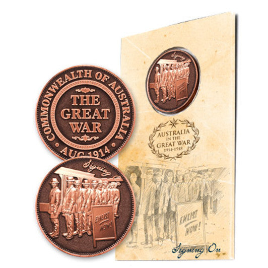 Australia in the Great War - Signing On Commemorative Penny