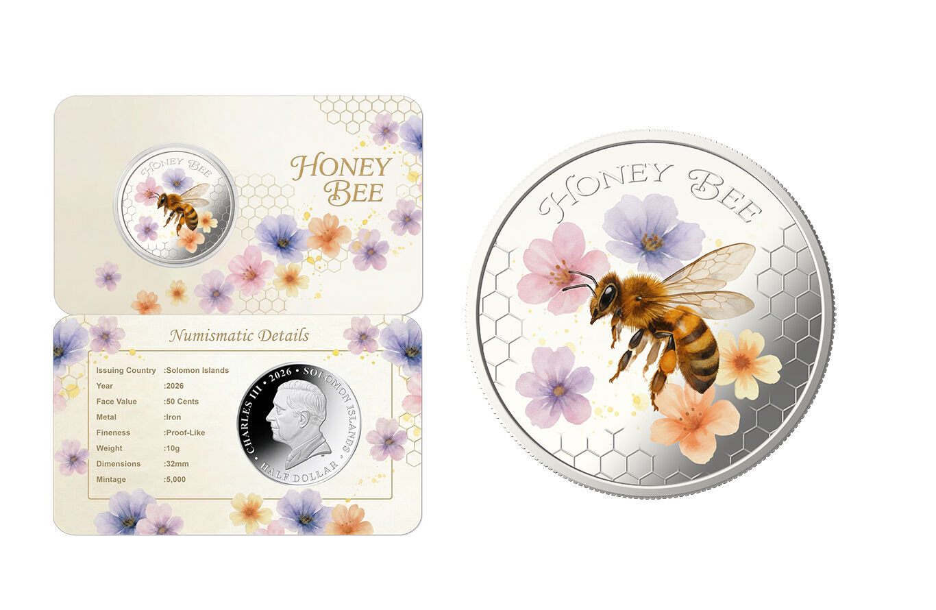 PRE ORDER - 2026 Water Colour Series – Honey Bee BU Commemorative Coin Card