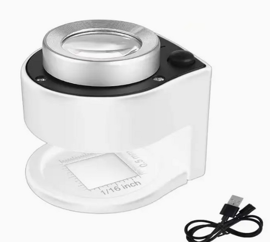60x Coin Magnifier, USB Rechargeable with light - white
