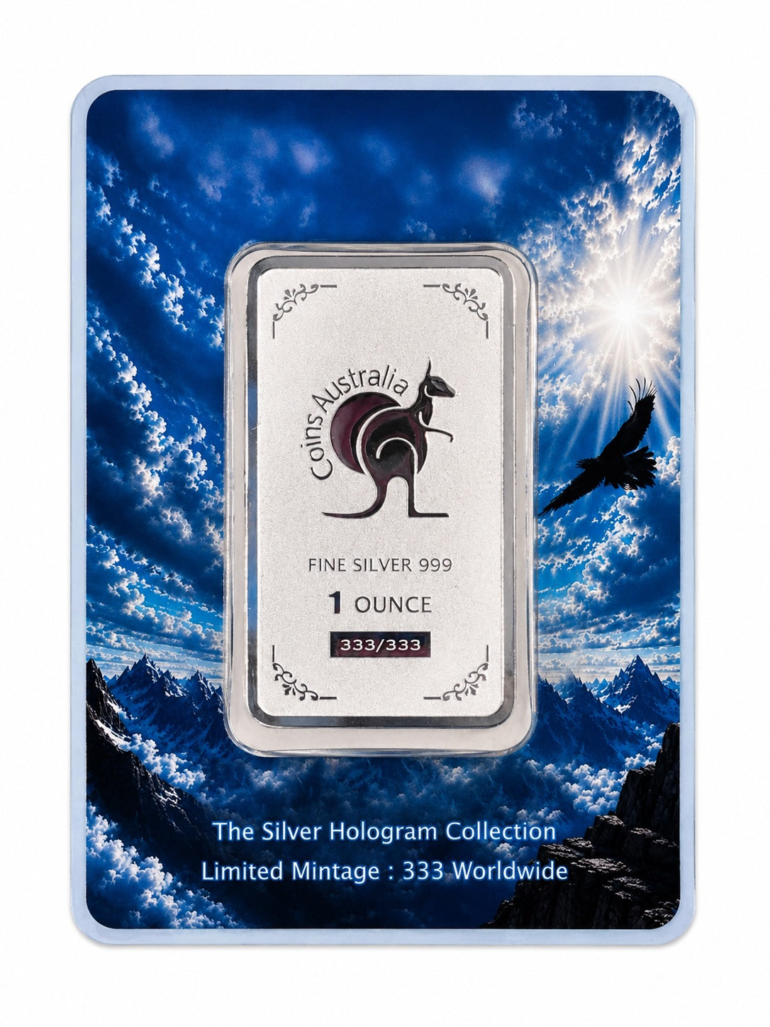 2026 1oz Wings of Wonder -Wedge-tailed Eagle Silver Hologram Minted Bar