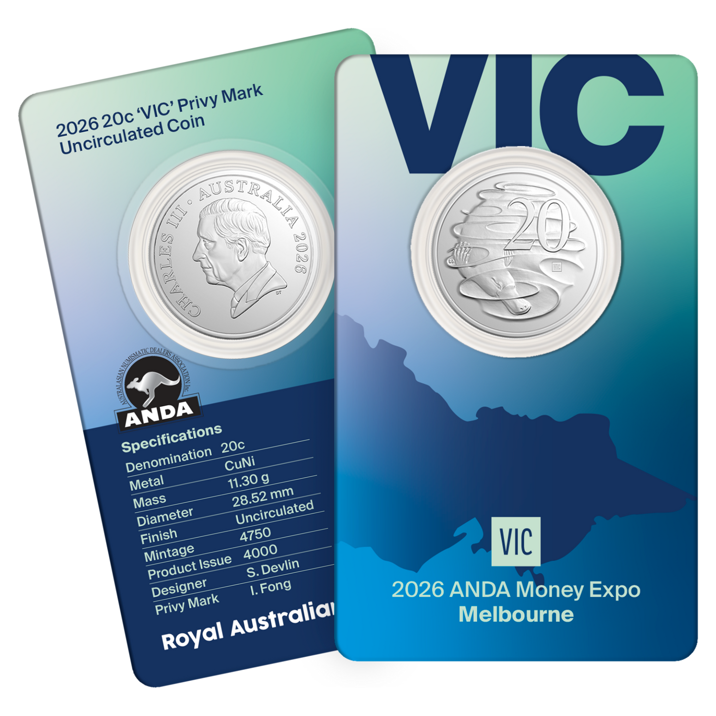 ANDA Melbourne - 20c Uncirculated Coin