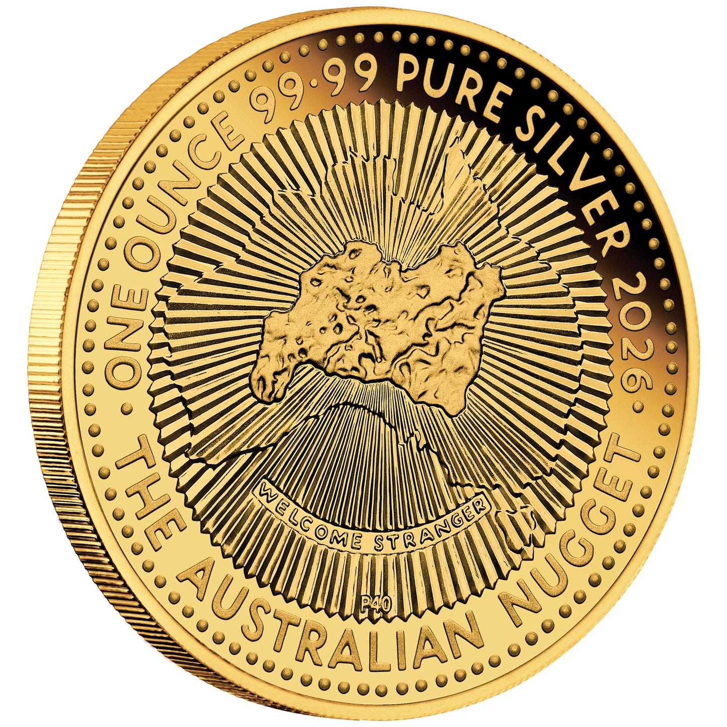 2026 Hobart Money Expo Special Australian Nugget 40th Anniversary 1oz Silver Proof Gold-Plated Coin