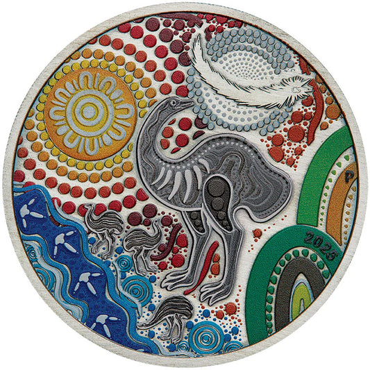 2025 $2 Emu Utingat 2oz Silver Coin