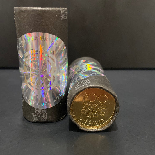 2018 100 YEARS OF ANZAC C&C $1 ROLL 20 UNC COINS