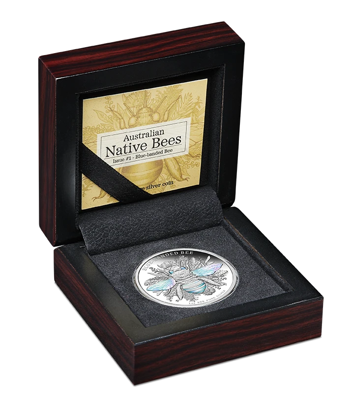 2025 Australian Native Bees - Blue-banded Bee 1oz Silver Proof Hologram Coin
